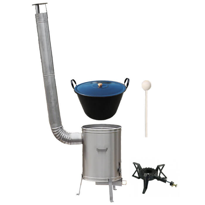 Zabíjačkový smaltovaný kotol 80 L + nerezová kotlina 56 cm + horák 7 kW