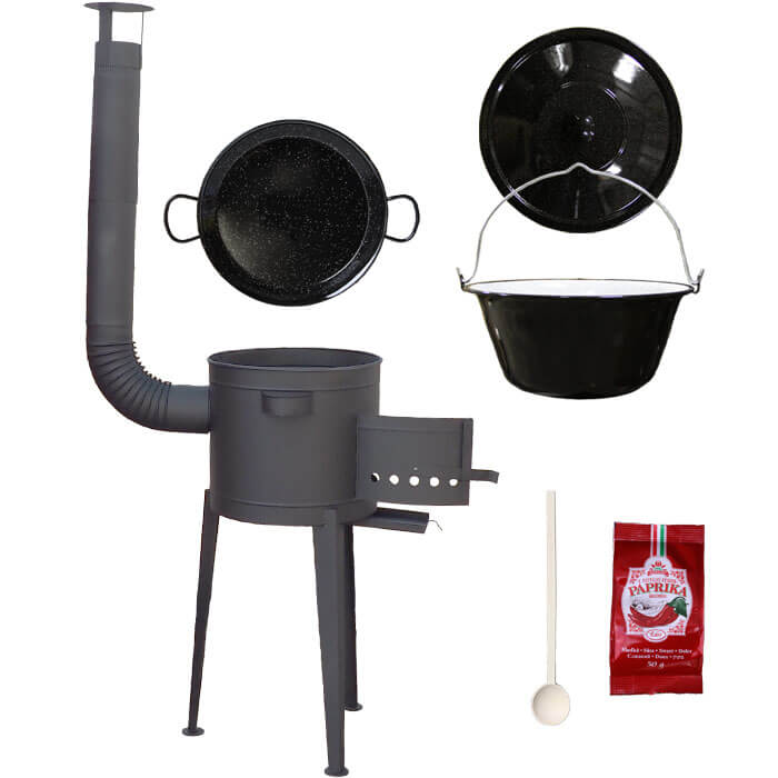 Smaltovaný kotlík 13 L + Paella smaltovaná panvica + vysoká žiaruvzdorná kotlina 36 cm PLUS 600