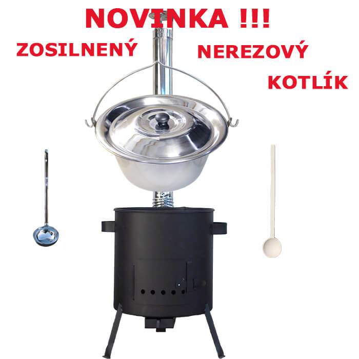 Antikorový kotlík 20 L (0,8 mm) zosilnený s nitmi + žiaruvzdorná kotlina (1 mm) 42 PLUS 600