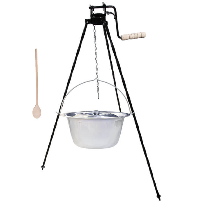 Antikorový kotlík 15 L (1,2 mm) + stojan s kladkou VAR
